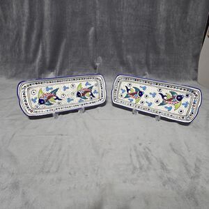 Tunisian Hand Painted Rectangle Fish Trinket Dish/Display Tray